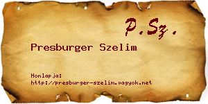 Presburger Szelim névjegykártya